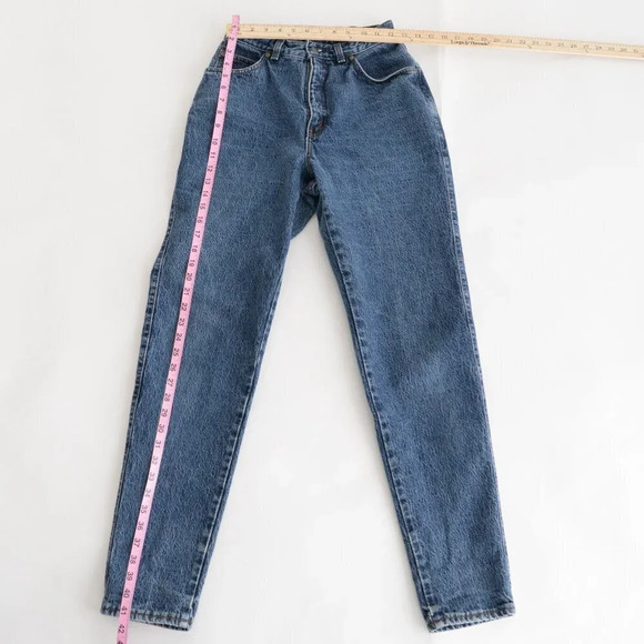 Vintage Levi's Orange  Tag Dark Wash Tapered Denim Jeans 12 made in U.S.A. - Picture 2 of 14